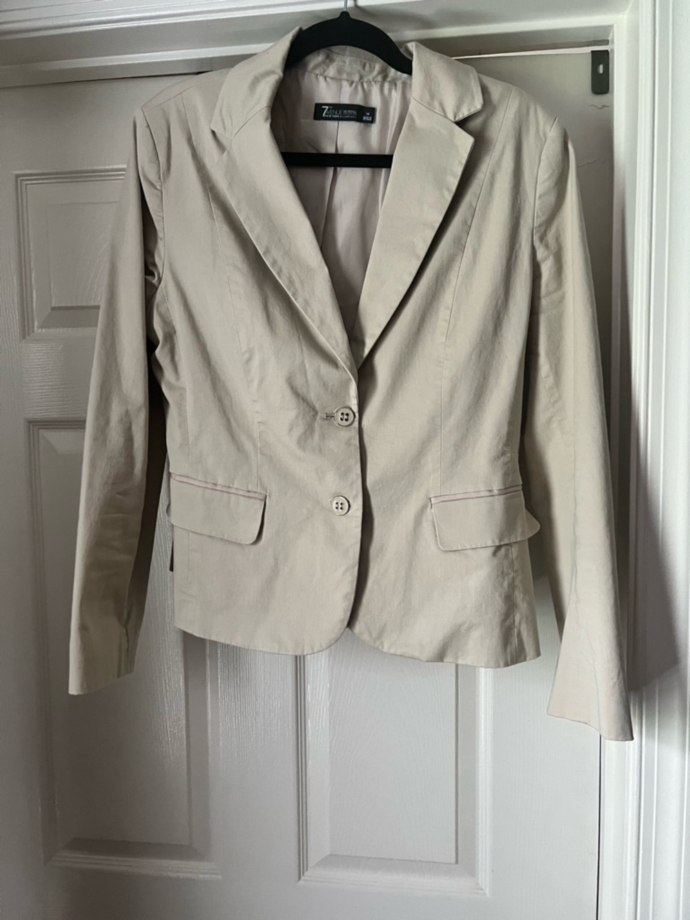New York & Company Women's Light Beige Two-Button Blazer